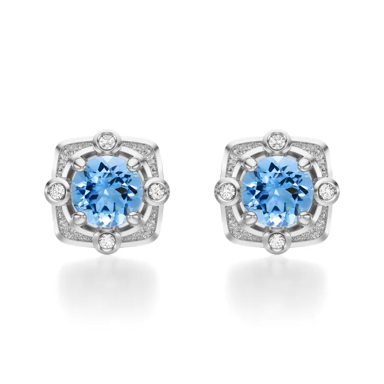 Kolczyki z topazem białe złoto AJK_026 Kolczyki z topazem białe złoto AJK_026